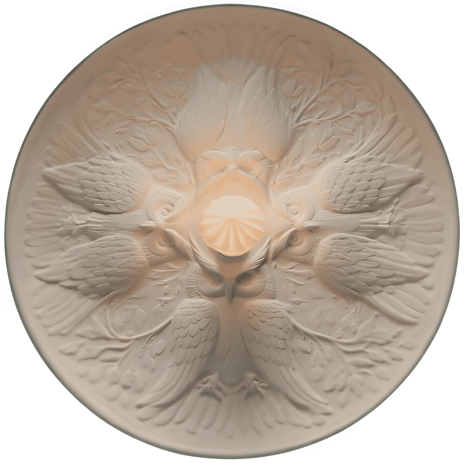 Owls bas-relief custom pendant lamp by Cove and Cord